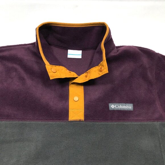 Columbia Helvetia Half Snap Purple Gray Fleece Pullover Sweater Mens Medium - Picture 4 of 5